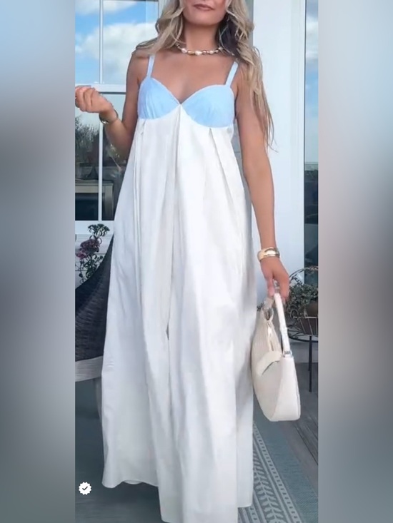 vestique Dresses & Skirts - vestique Joyce Dress - Maxi Dress with Light Blue Bust